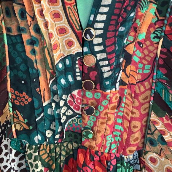 Farm Rio Fauna Mix Multicolor V Neckline Maxi Dress - Picture 7 of 12